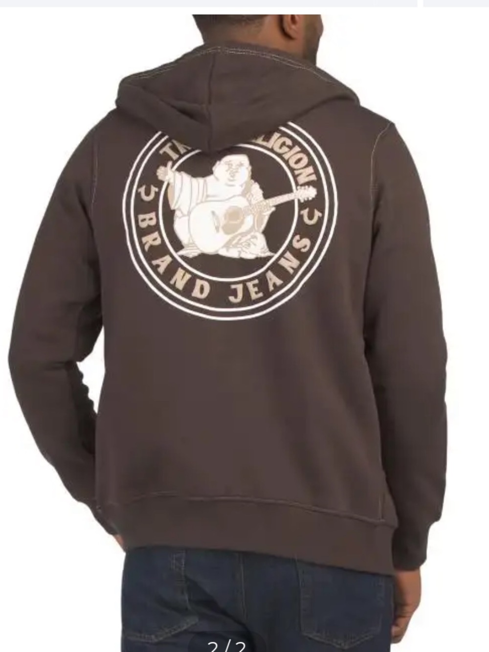 True Religion NWT Brown Zip Jacket with Cream Logo